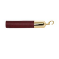 6' Maroon Naugahyde Rope W/ Polished Brass Snap Hooks